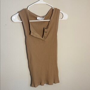 Tan Sleeveless Ribbed Top primary medium